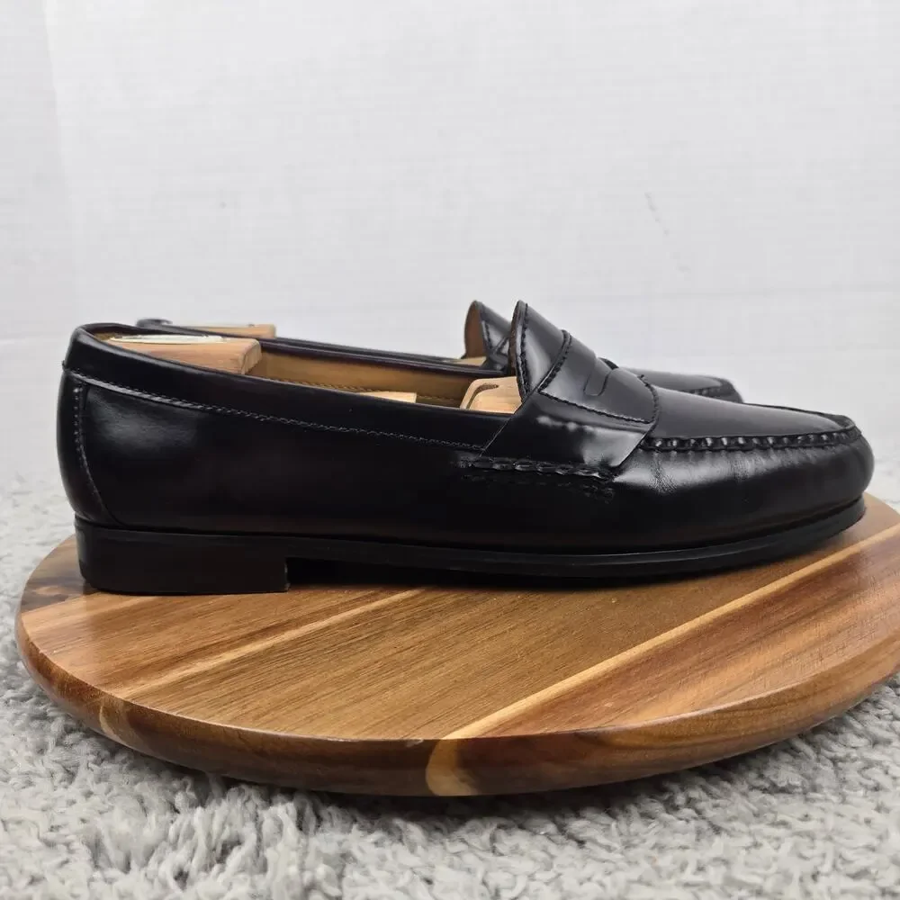 Cole Haan Mens 10D Pinch Dark Brown Leather Casual Lifestyle Daily Penny Loafer